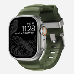 Nomad Rocky Point Band for Apple Watch 42-49 & Ultra 1 - 3 - Forest Green (Natural Hardware)