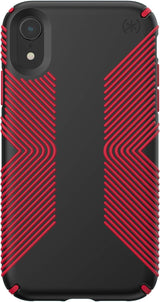 Speck Presidio Grip Case For iPhone X / XS - Black & Red (BONUS Screen Protector!!)