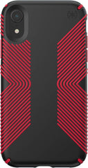 Speck Presidio Grip Case For iPhone X / XS - Black & Red (BONUS Screen Protector!!)