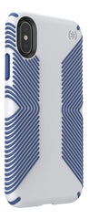 Speck Presidio Grip Case For iPhone X / XS - Grey/Blue (BONUS Screen Protector!!)