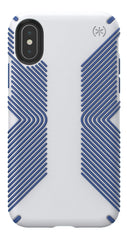 Speck Presidio Grip Case For iPhone X / XS - Grey/Blue (BONUS Screen Protector!!)