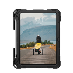 Apple Pencil secured in the holder on the case.