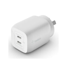 Load image into Gallery viewer, Belkin 65W Dual USB-C GaN Charger 45W x1 20W x1 - White