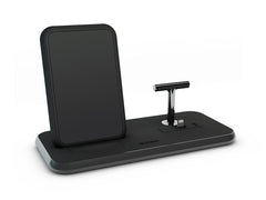 Zens Aluminium Dual Wireless Charging Dock for SmartPhone + Airpods - Black