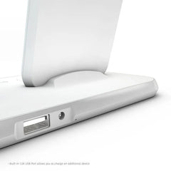 Zens Aluminium Dual Wireless Charging Dock for SmartPhone + Airpods - White