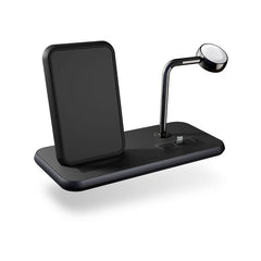 Zens Aluminium Dual Wireless Charging Dock for SmartPhone + Apple Watch + Airpods - Black