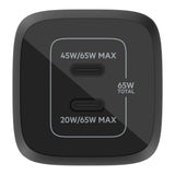 Belkin BoostCharge Pro Dual Wall Charger 65W USB C - Black