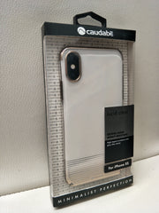 Caudabe Lucid Clear Slim Case For iPhone X/Xs - Gold Metallic Stripes (BONUS Screen Protector!!)