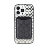 Coach MagSafe Card Holder Magnetic Wallet - Signature Charcoal