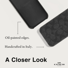 Coach Slim Case Signature for iPhone 15 Pro Charcoal