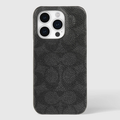 Coach Slim Case Signature for iPhone 15 Pro Charcoal
