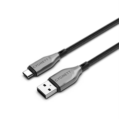 Cygnett Armoured Braided Cable 1M USB-C to USB-A USB 2.0 - Black