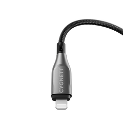 Cygnett Armoured Braided Cable 1M USB-C to Lightning - Dupont Kevlar Aramid Black