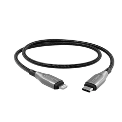 Cygnett Armoured Braided Cable 1M USB-C to Lightning - Dupont Kevlar Aramid Black