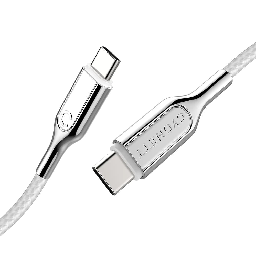 Cygnett Aramid Fibre Cable 2M USB-C to USB-C USB 2.0 Cable - White