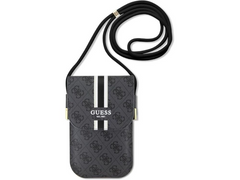 Guess 4G Stripe Phone Bag with Cord - Black