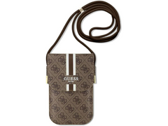 Guess 4G Stripe Phone Bag with Cord - Brown