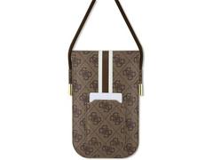 Guess 4G Stripe Phone Bag with Cord - Brown