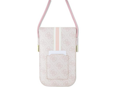 Guess 4G Stripe Phone Bag with Cord - Pink