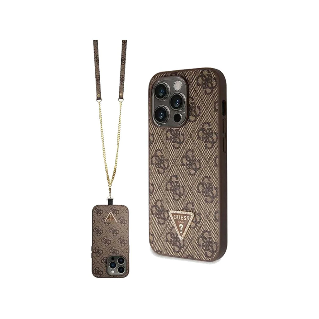GUESS Diamond Cross body Bundle Case & Strap iPhone 15 Pro Max 6.7 - Brown