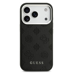 Guess Peony Edition Smooth PU Leather MagSafe Case iPhone 17 Pro Max – Black