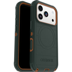 otterbox defender case for iphone 17 pro green front view