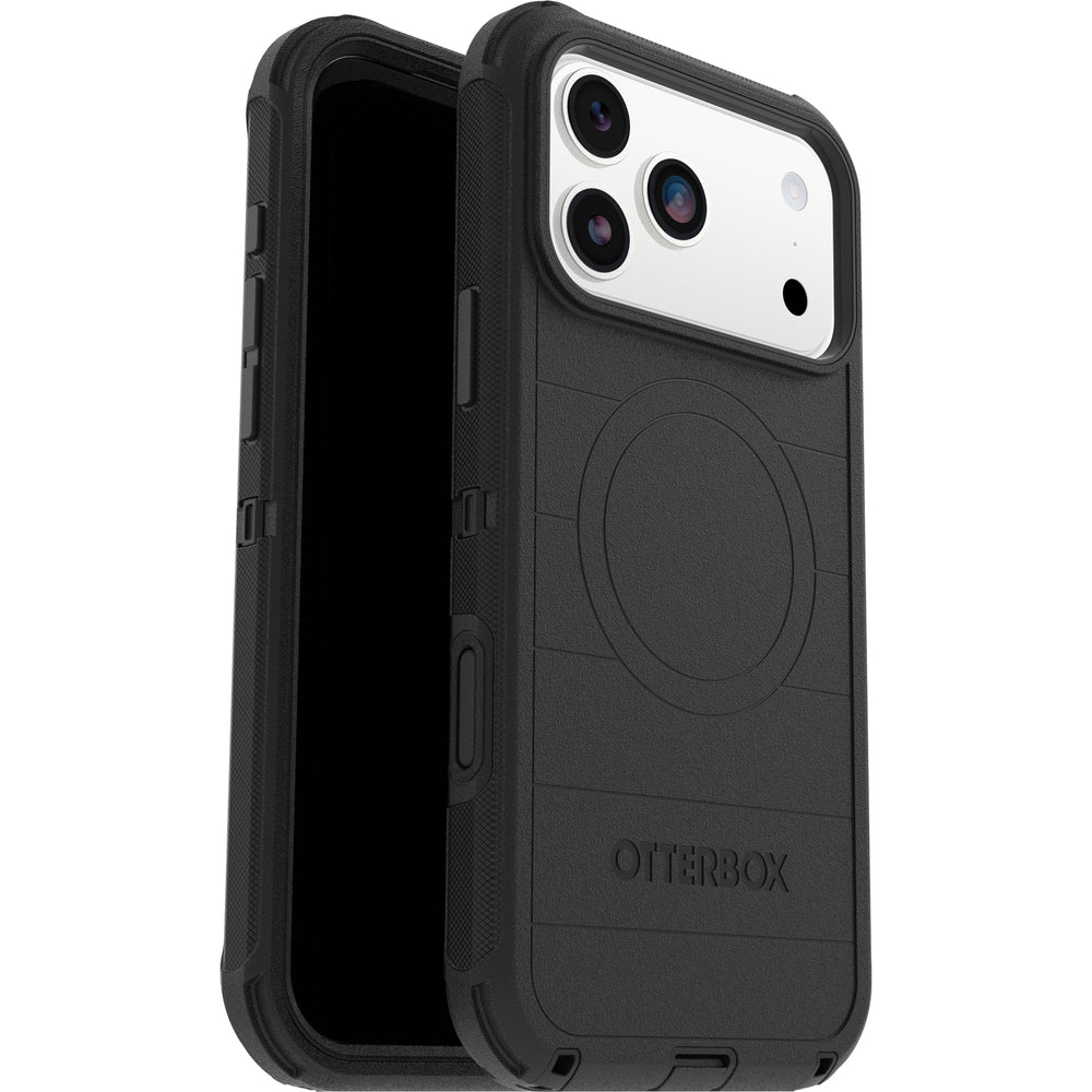 otterbox defender case for iphone 17 pro max black front view