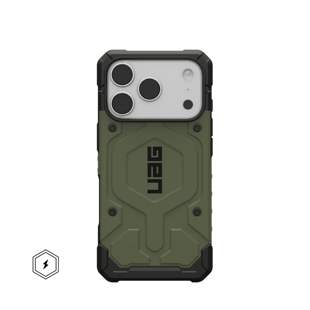 uag pathfinder case for iphone 17 pro green front view