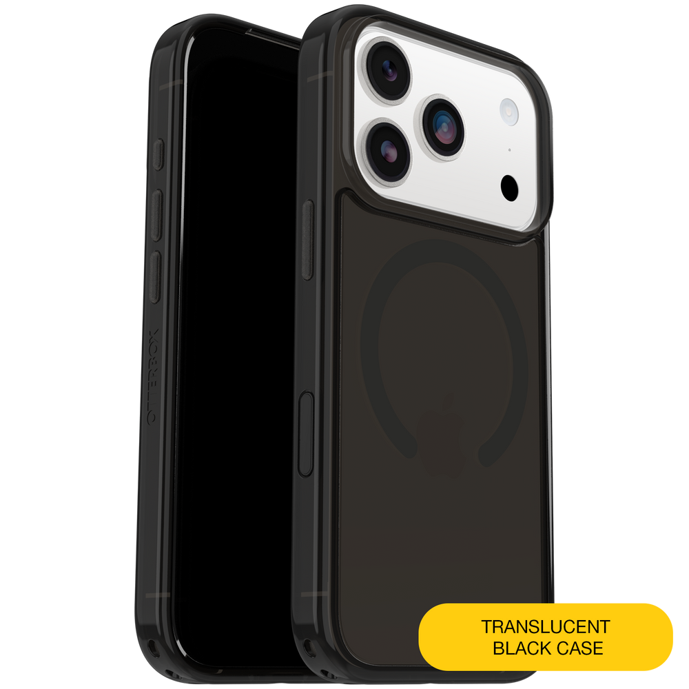 otterbox symmetry case for iphone 17 pro black sleek front view