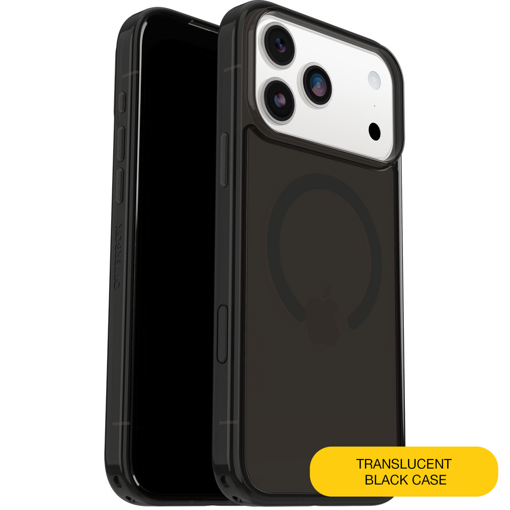otterbox symmetry case for iphone 17 pro max black sleek front view