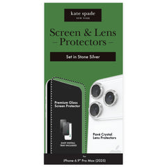 Kate Spade Fashion Lens & Screen Protectors for iPhone 17 Pro Max - Set in Stone Silver