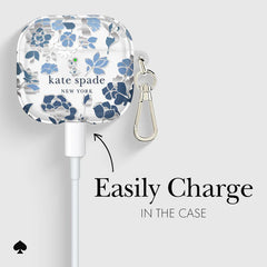 Kate Spade Flowerbed Blue with Silver Clip for AirPods 4