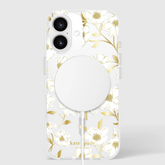 Kate Spade Sunshine Floral MagSafe Case for iPhone 16 Standard Clear / Gold