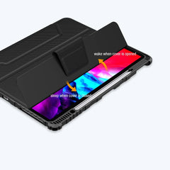 Rugged Bumper Leather Pro Case for iPad Pro 11 2nd/3rd and iPad Air 4/5 - Black
