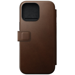 Nomad Modern Leather Folio Case for iPhone 16 Pro Max - Brown