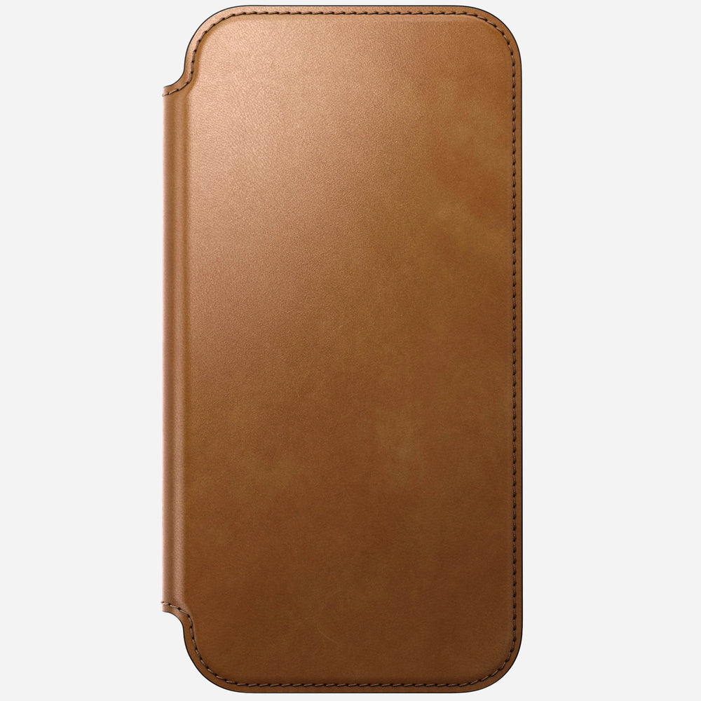 nomad folio folio case for iphone 17 pro max english tan front cover
