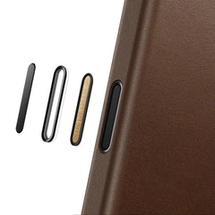 nomad leather case for iphone 17 pro brown side profile
