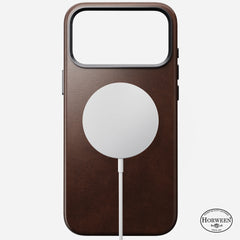 nomad horween case for iphone 17 pro max rustic brown back protection