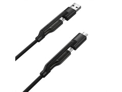 USB-C tip with integrated Micro USB and USB-A adapters