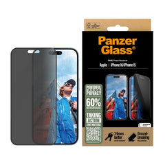 PanzerGlass Screen Guard UWF Privacy iPhone 16 / 15 Standard 6.1 - Tinted