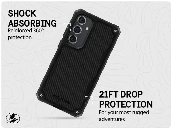 Pelican Shield Carbon Fibre Case Samsung S24 Standard 6.2 inch - Black