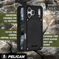 Pelican Shield MagSafe Case with Holster for iPhone 17 Pro 6.3 - Carbon Fiber