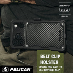 Pelican Shield MagSafe Case with Holster for iPhone 17 Pro 6.3 - Carbon Fiber