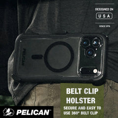 Pelican Voyager MagSafe Case with Holster for iPhone 17 Pro 6.3 - Black/Clear