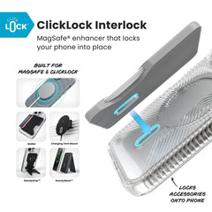 Speck Presidio Clear Grip with ClickLock - iPhone 17 Pro - Clear / Silver
