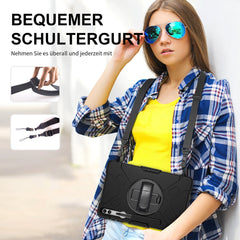 Rugged Case Hand & Shoulder Strap Samsung Tab S9 Ultra & S10 Ultra 14.6 inch - Black