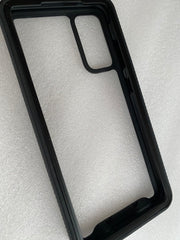 Bundle Rugged Clear Case for Galaxy S20 FE with Black Rim - Bonus Screen Protector!!