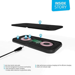 ZENS Aluminium Dual Wireless Charger 10W+10W - Black