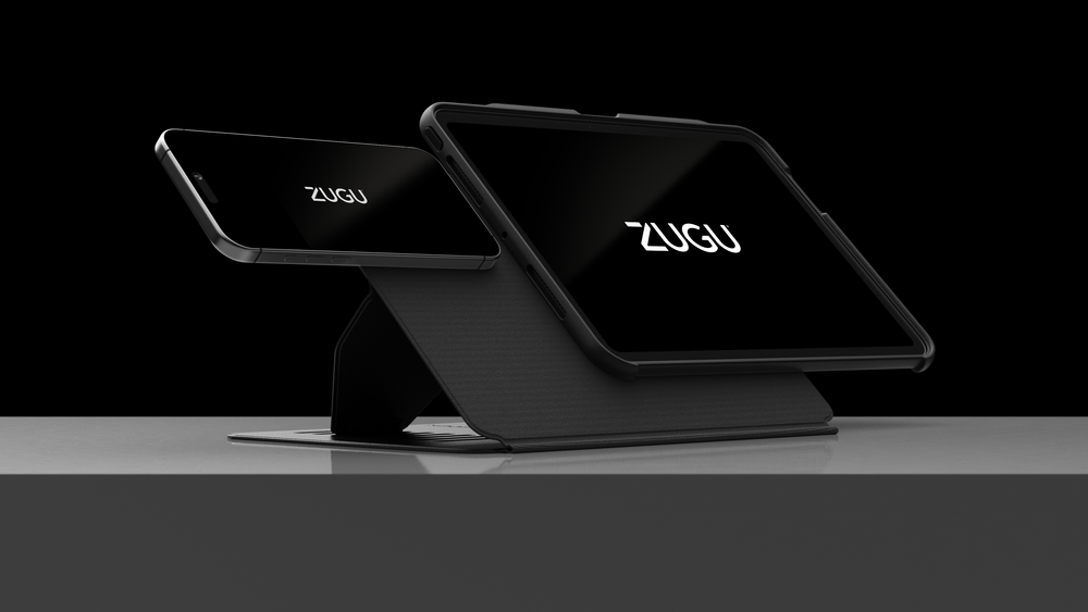 Tablet in ZUGU 360 case rotated in landscape mode