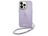 GUESS Double Layer Protective Case iPhone 14 Standard 6.1 - Purple w/strap